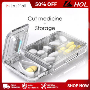 HOL High-quality Transparent And Convenient Pill Storage Box Pill Holder Flat Cutter Dispenser Medicine Safety Box Waterproof Pill Case