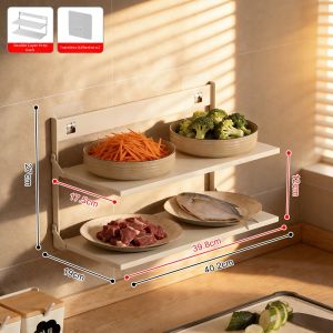 BANGJIE | Foldable Wall Mounted Drop-Down Multi-Layer Storage Vegetable Rack