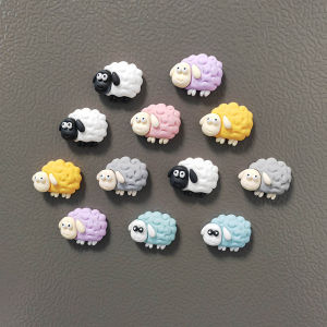 6pcs การ์ตูนแกะตู้เย็นแม่เหล็กเครื่องประดับตกแต่งบ้านตู้เย็นตกแต่งไวท์บอร์ดภาพสติกเกอร์ข้อความ