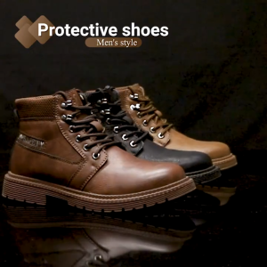 【In Stock】New High Quality Mens Work Safety Shoes Anti-Puncture Safety Shoes Hiking Shoes Steel Toe Military Boots Work Shoes