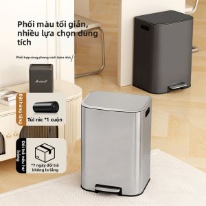 BONINGYU | Thùng Rác Dung Lượng Lớn 60L Có Đạp Chân