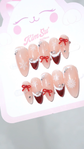 [M238] - Kimsu Nailbox thạch nude french đầu móng đáng yêu (BST Giáng Sinh)