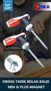 Screwdriver/ Obeng T 2in1 Kombinasi Plus Minus Perkakas / Obeng T USA Plus Minus 2 in 1 20CM / Obeng bolak balik amerika america usa ketok pantok tembok wall dinding serbaguna 3 fungsi kuncian tarik bolt deli