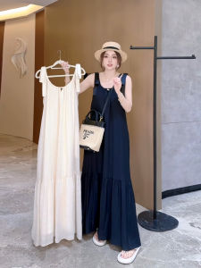 Đầm Dài Không Tay Thanh Lịch Kiểu Pháp Cho Nữ Mùa Thu 2025 Đầm Hở Lưng Không Tay Dài Rộng Rãi Có Họa Tiết Cao Cấp