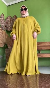 GAMIS CRINKLE CEY LD 160 SUPER JUMBO HALUS LEMBUT PREMIUM POLOS UNTUK KONDANGAN DAN PENGAJIAN