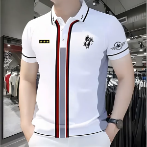 Summer Polo Shirts for Men 2025 Business Casual Short Sleeved Comfortable Fabric Breathable Dry Fit Polo for Men Formal