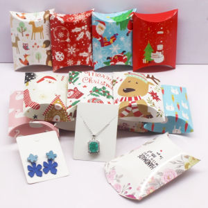 12pc 9x7x2.5cm  new gift bags pillow boxes paper party matching packaging jewelry bags