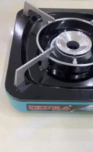 Bếp Gas Mini - Bếp Du Lịch IKURA Sen bằng hợp kim Atimon sáng Kiềng có vòng chắn gió tiết kiệm gas