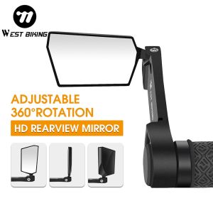 West Biking | WEST BIKING Bar End Bicycle Rearview Mirror 360° Rotatable HD Convex Vision Bike Side Mirror For MTB Road Cycling Safety Parts
