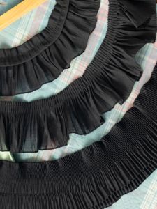 Black Soft Chiffon Lace Trim Extended Length DIY Sewing Material for Blouse Collar Skirt Hem Lace Netting Underwear Fabric