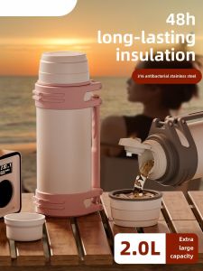 Large Capacity Portable Insulated Water Bottle for Women Outdoor Constant Temperature Milk Powder Mixing Baby Warm Bottle