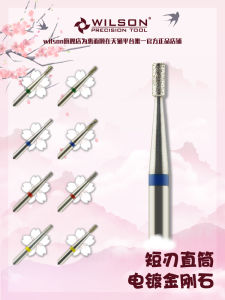 WILSON 1.4mm Short Blade Straight Tube Electroplated Diamond Russian Style Pre-grinding Head Nail Art Tools Trang Điểm Móng Tay