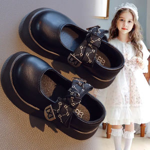 Girls Soft Bottom Single Shoes: Summer New Style & British Princess Black Flats
