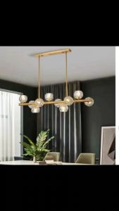 Wholesale And Retail Gold Chandelier Restaurant Luxury Ceiling Lamp Nordic Golden Molecular Light Crystal Dining Living Room