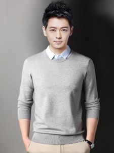 ROMON | Lormen Mens Thickened Knitted Sweater Casual Shirt Collar Base Layer Fake Two-Piece Winter Warm Business Casual Long Sleeve