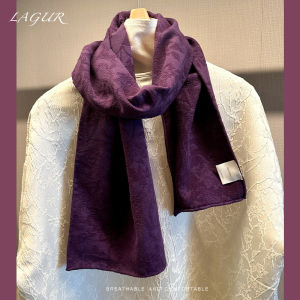 Elegant Fine Linen Embroidered Scarf Traditional Chinese Style Natural Cotton Linen Rolled Edge Heavyweight Classic Aroma for Women
