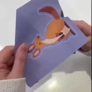 90Pcs Children DIY Paper Cutting Craft Set Cartoon Pattern Cut Practice Paper with Bilingual WordsFine Motor Skill Training