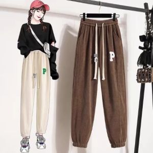 QUẦN NỈ TĂM BO GẤU CHỮ P  QUẦN JOGGER DÁNG ĐẸP