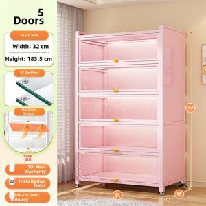 Transparent Dustproof Glass-Door Showcase Bookshelf