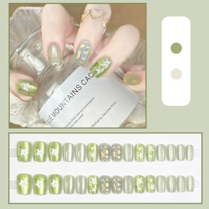 Làm đẹp Rừng Ảo Giác Đầy Đủ Mắt Mèo Móng Tay Nghệ Thuật Trang Sức Handmade Mặc Giáp trong Hệ Thống Màu Lạnh Thông Số Kỹ Thuật Bình Thường