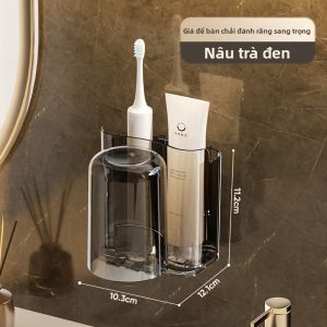 SHANGPINSHANGGE | Kệ Đựng Đồ Chải Răng Treo Tường với Cốc Súc Miệng và Cốc Đựng Đồ Chải Răng