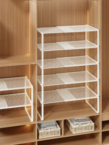 Expandable Wardrobe Storage Layering Tool Closet Space Utilization Rack Clothes Cabinet Drawer Separator Shoe Rack Simple Style