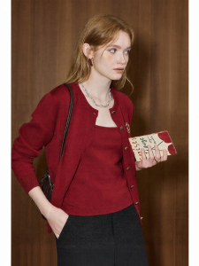 KUHNMARVIN | Bộ Áo Kẻ Cardigan và Áo Thun Dành cho Công Việc và Đi Làm Thu Elegance