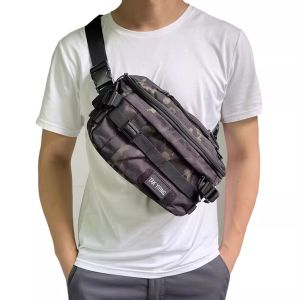 กระเป๋าคาดเอวแบบมีฮาร์ดแวร์สำหรับชาย กระเป๋าสะพายข้างแบบสะพายข้างสำหรับการเดินทางกลางแจ้ง กระเป๋าถือแบบสะพายข้างสำหรับปั่นจักรยาน กระเป๋าสะพายข้างแบบทนทานต่อการสึกหรอ กระเป๋าสะพายข้างสำหรับทำงานกลางแจ้ง