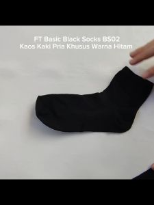 FT Basic Black Socks BS02 - KAOS KAKI PRIA KHUSUS WARNA HITAM