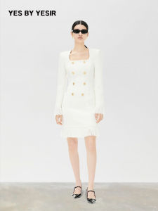 Autumn Fitting Aromatic Square Collar Dress