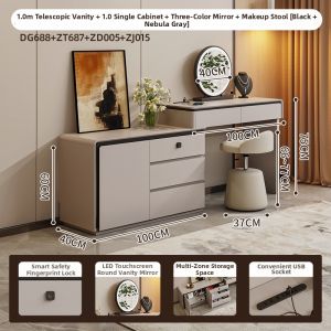 ZUNTONGGE | Lockable Vanity and Drawer Combo for Compact Bedrooms
