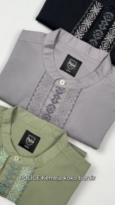 POLICE Kemeja Koko Border Regular Fit Pria