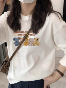 White Bottoming Shirt for Women Fall and Winter Small Long Sleeves Inner Wear Top T-shirt 2024 New Arrival Pure Cotton Brushed T-Shirt Tide