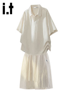 izzue | New Lyocell Linen Mens Summer Fast-Dry Fashion Set