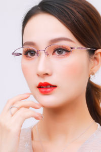 Bifocal Reading Glasses for Women designer Wider-Reading-Area Readers Quality Blue Light Blocking Metal Half Frame Magnifier