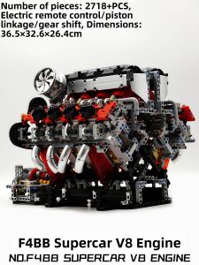 Mould King | V8 Engine Electric Simulation Construction Set Model