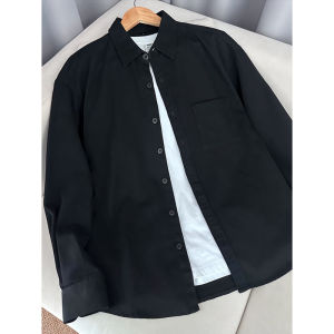 Áo Sơ Mi Nam Tay Dài Cotton Nguyên Chất Mùa Xuân Thu Thường Ngày Cổ Vuông Thường Ngày Dài Vừa Phải Có Khóa Cài Áo Sơ Mi Công Sở