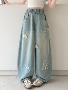 Embroidered Wide Leg Thin Summer Pants
