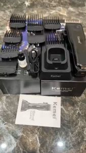 Tông đơ cắt tóc Kemei KM-5082 thiết kế mới lạ có đế sạc tiện lợi tặng kèm 8 cữ