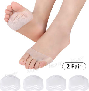 RunY 1/2Pair Transparent Silicone Forefoot Anti-abrasion foot Insole Gel Insert Breathable High Heel