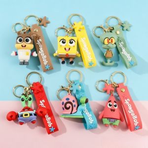 2026 New SpongeBob SquarePants Keychain Cartoon Figure Mr. Krabs Backpack Pendant Car Decor Accessories Gift For Christmas