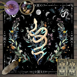 Khăn Trải Bàn Tarot Hình Con Rắn Bướm Màu Xanh Tím VIKAMA - Thảm Bói Toán Bói Toán Huyền Bí Huyền Bí Bền Bỉ Phong Cách Hiện Đại Trang Trí Nhà Cửa
