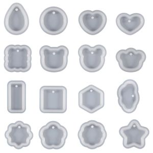 Earring Pendant Silicone Resin Mold Epoxy Resin Jewelry Making Molds Heart DIY Charms Keychain Pendant Mould Creative Jewelry