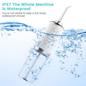 Professional Portable Cordless Water Flosserfor Teeth Rechargeable Oral Irrigator with 3 Modes & Water Drill IPX7 Waterproof