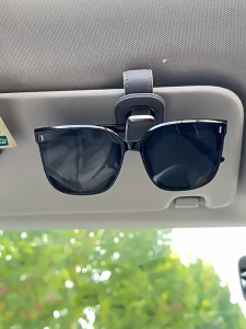 Universal Car Sunglasses Holder Magnetic Eyeglass Hanger Clip Magnetic Leather Eyeglass Hanger Clip Car Accessories