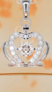 RoyStone - Kalung Wanita Moissanite Sertifikat GRA Original Lapis Emas - Pumpkin Necklace