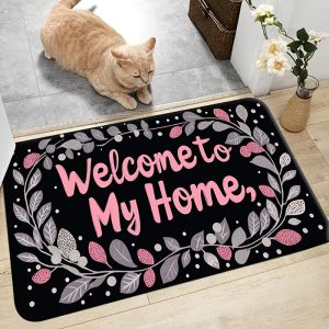 VIKAMA Welcome Doormat Anti-slip and Noise-reducing Entrance Mat Hallway Doormat Bedroom Entrance Rug Bedside Carpet Home Decor