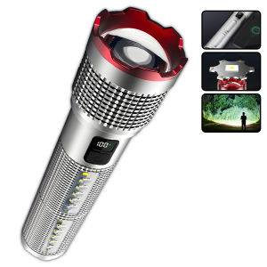 High Power LED Flashlight USB C Rechargeable Powerful Torch Tactical Zoom Handheld Flashlight Outdoor Camping Emergency Lantern
