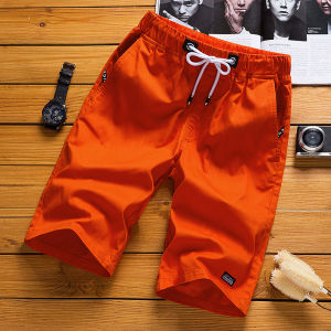 Mens Casual Cotton Shorts Loose Fit Summer Beachwear Breathable Lightweight Five-Seven Inch Length Sporty Comfortable White