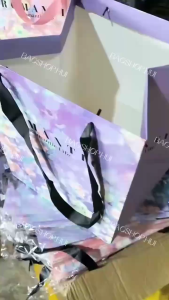 new ถุงใส่ดอกไม้ ถุงใส่ของ พร้อมหูหิ้ว สไตล์น่ารัก ลวดลายศิลปสีดินน้ำมัน สร้างสรรค์ พร้อมส่ง